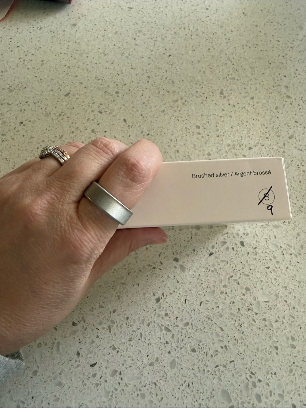 Oura Ring 4 Brushed Silver Size 9 (equal to size 8)